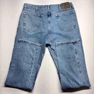 Wrangler Authentics Mens Light Wash Straight Leg Jeans 96501SL 36x34 Blue Denim